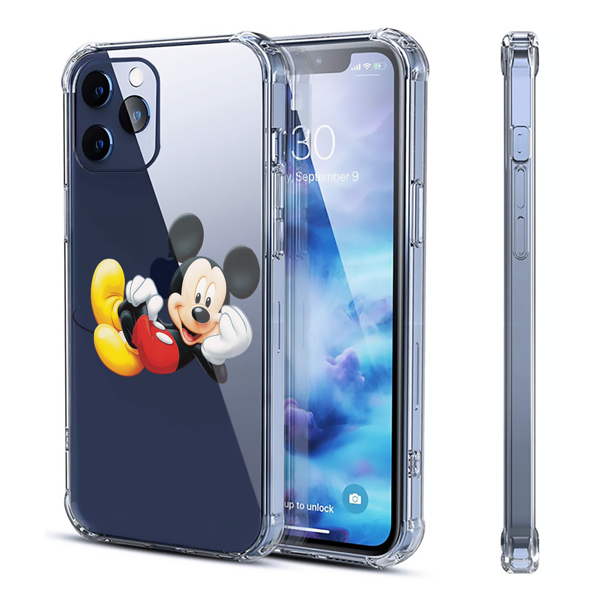 （画像用） ミッキーマウス Mickey Mouse 【iPhone 12シリーズ対応】透明スマホケース（クリアソフトケース）
